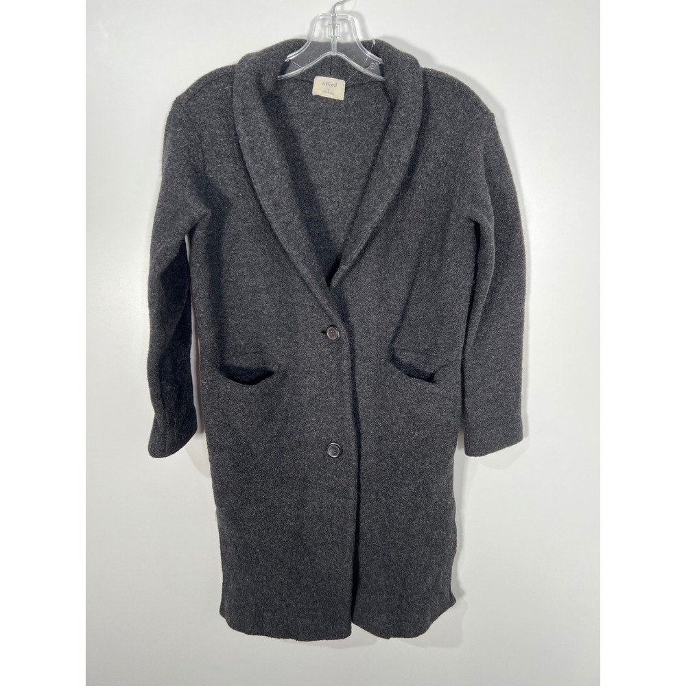 Wilfred Aritzia Gray Solid Merino Wool Shawl Collar Cardigan Coat Minimalist S